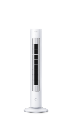 (si apre nella stessa finestra) Alto ventilatore a torre Philips bianco, serie 5000, con pulsante per aromaterapia nella parte anteriore.